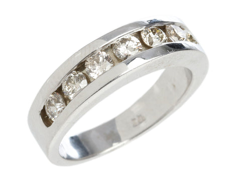 14K White Gold Diamond Band