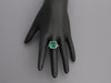 14K White Gold 6-Carat Colombian Emerald and Diamond Ring
