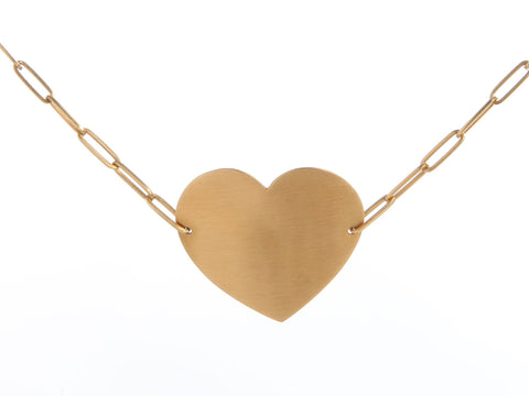 Dinh Van for Cartier Vintage 18K Yellow Gold Heart Necklace