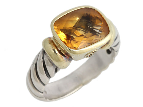 David Yurman Two-Tone Citrine Ring