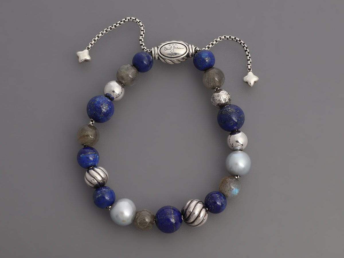 Handmade White and Grey Crystal Beaded Bracelet – IsaMar Creations