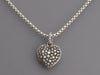 David Yurman Sterling Silver Mélange Diamond Heart Pendant Necklace