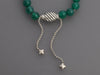 David Yurman Sterling Silver Green Onyx Spiritual Bead Bracelet