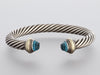 David Yurman Two-Tone Blue Topaz 7mm Cable Bracelet