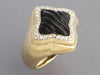 David Yurman 18K Yellow Gold Black Onyx and Diamond Quatrefoil Ring