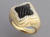David Yurman 18K Yellow Gold Black Onyx and Diamond Quatrefoil Ring