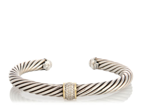 David Yurman Vintage Diamond Cable Classic Cuff