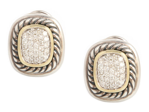 David Yurman Two-Tone Diamond Albion Earrings