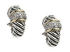 David Yurman Vintage Large Two-Tone Pavé Diamond Shrimp Pierced Earrings
