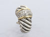David Yurman Vintage Large Two-Tone Pavé Diamond Shrimp Pierced Earrings