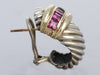 David Yurman Vintage Large Two-Tone Rhodolite Shrimp Earrings