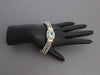 David Yurman Sterling Silver Blue Topaz Double Row Wheat Bracelet