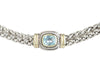 David Yurman Sterling Silver Blue Topaz Double Row Wheat Bracelet