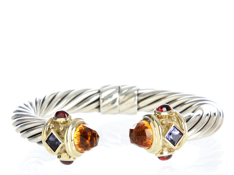 David Yurman Citrine, Iolite, and Garnet Renaissance Bracelet