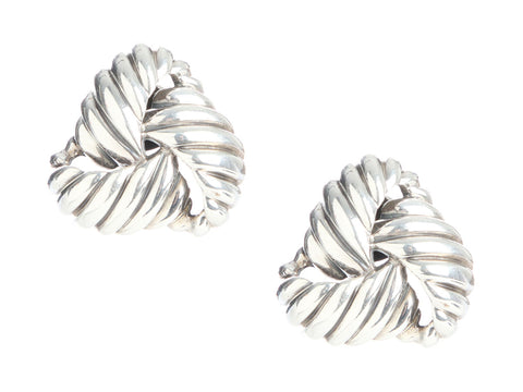 David Yurman Vintage Sterling Silver Knot Clip Earrings