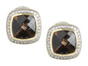 David Yurman Two-Tone Smoky Quartz and Diamond Albion Earrings
