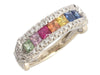 Effy 14K White Gold Multi Sapphire and Diamond Watercolor Band Ring