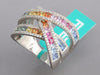 Effy 14K White Gold Diamond and Rainbow Sapphire Watercolors Ring