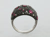 Effy 14K White Gold Black Diamond, White Diamond, and Ruby Dome Ring