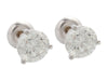 14K White Gold 3.07-Carat Diamond Stud Pierced Earrings