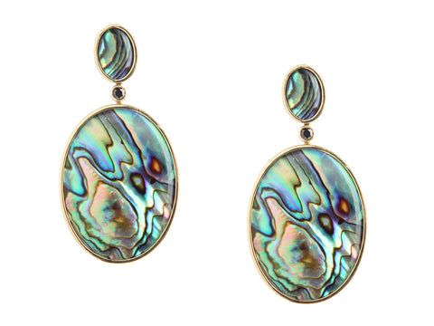 Goshwara 18K Yellow Gold Abalone Earrings
