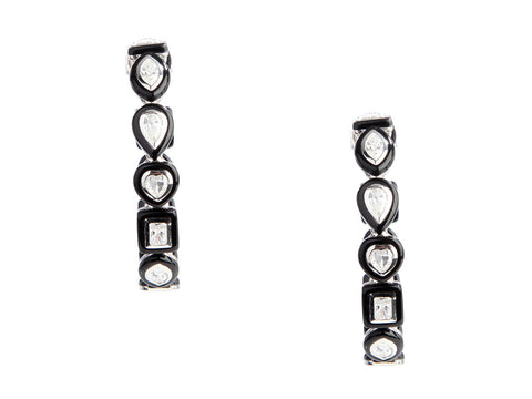 Ruchi New York 18K White Gold 4.28-Carat Diamond and Agate Earrings