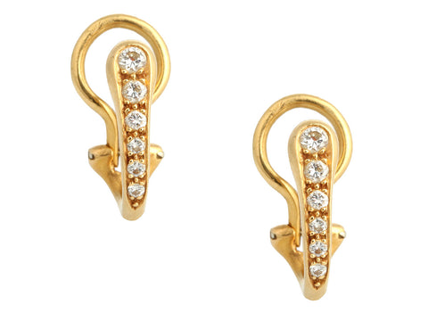 Cartier Vintage 18K Yellow Gold Diamond Earrings