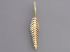 14K Yellow Gold Turquoise Diamond Long Feather Pierced Drop Earrings