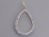14K Yellow Gold Amethyst and Tanzanite Bead Pierced Drop Earrings