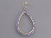 14K Yellow Gold Amethyst and Tanzanite Bead Pierced Drop Earrings