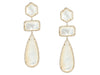 14K Yellow Gold MOP and Diamond Drop Earrings
