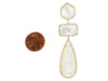 14K Yellow Gold MOP and Diamond Drop Earrings