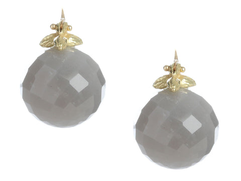 Gabrielle Sanchez Round Gray Moonstone Flyer Earrings