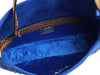 Fendi Blue Embroidered Suede and Python Baguette