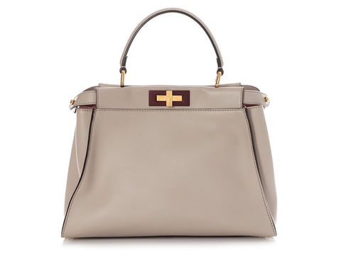 Fendi Medium Grigio Polvere and Bois de Rose Peekaboo