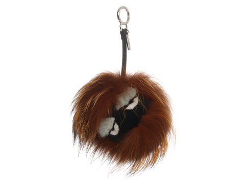 Fendi Brown and Black Fur Monster Pom Pom Charm