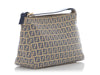 Fendi Vintage Blue and Cream Canvas Zucca Pochette