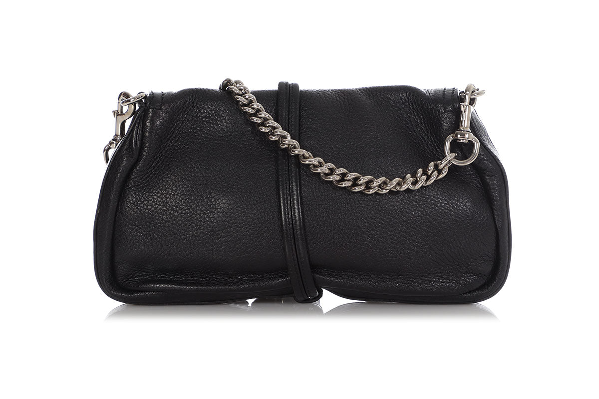 Gucci Black Logo Nailhead Pochette - Ann's Fabulous Closeouts