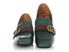 Gucci Green Mid-Heel Pearl Loafers