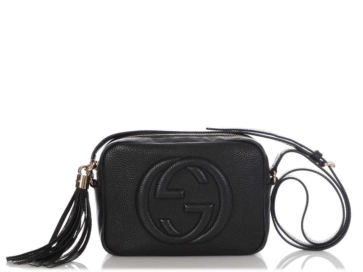 Gucci Black Leather Croisette Chain Bamboo Bag - Ann's Fabulous Closeouts