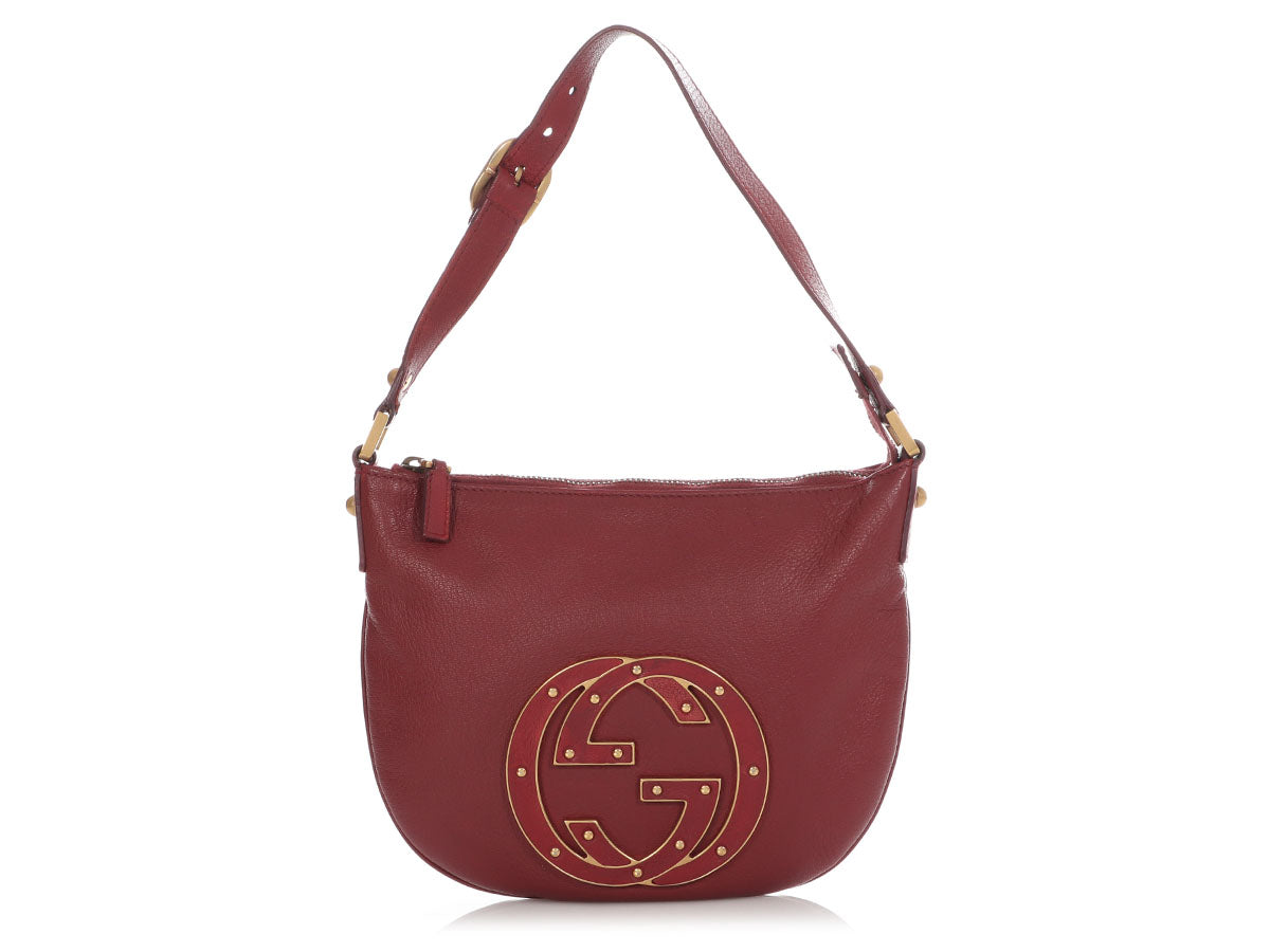 Gucci Red Leather GG Shoulder Bag