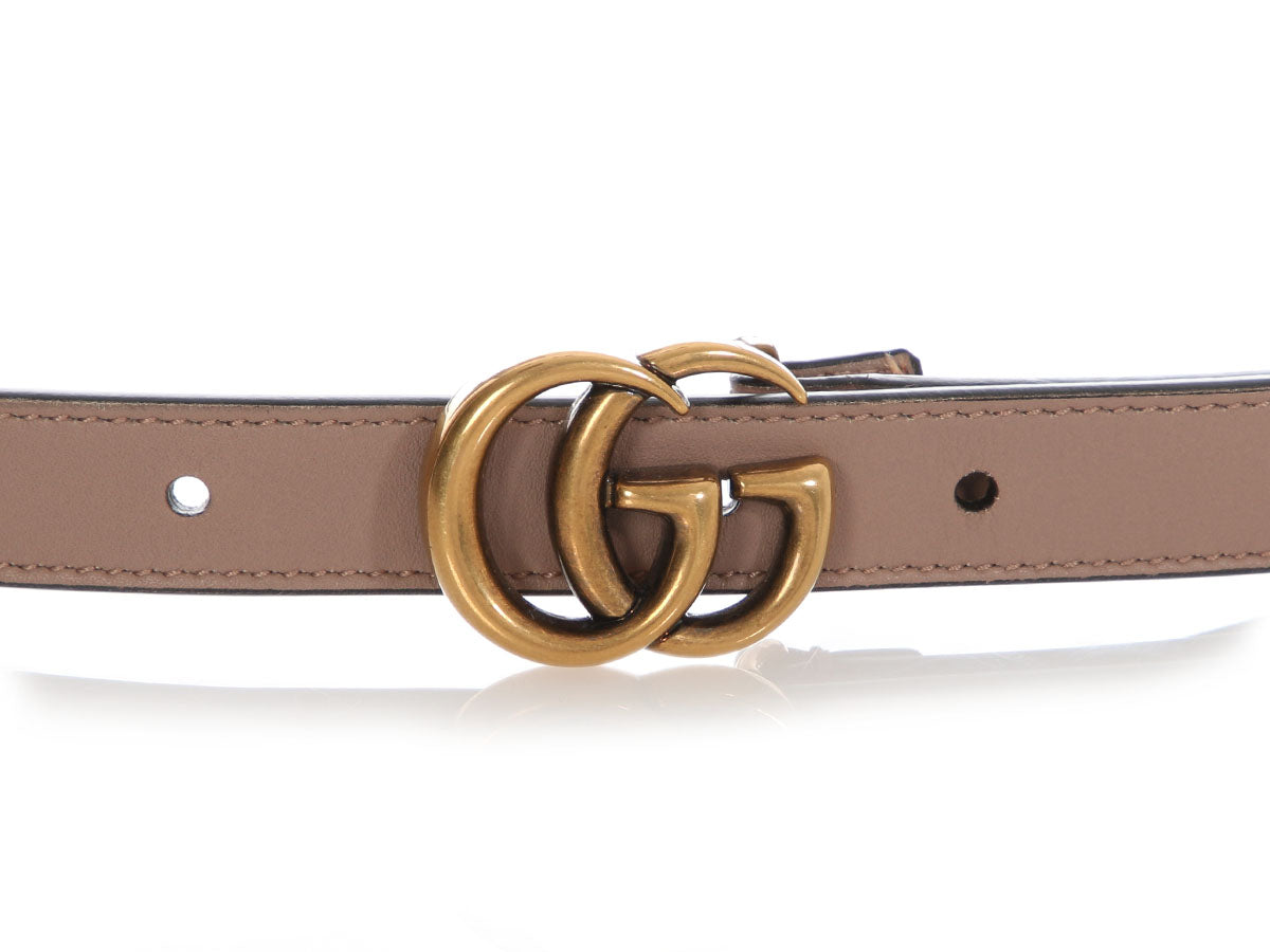 GUCCI ブラウン レザー レディース ベルト 6801 Gucci Brown Calfksin Wide GG Belt