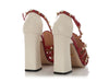 Gucci Cream and Red Pearl-Studded Tracy Pumps