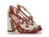 Gucci Cream and Red Pearl-Studded Tracy Pumps