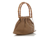Gucci Vintage Beige Perforated Bamboo Handle Tote