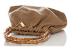 Gucci Vintage Beige Perforated Bamboo Handle Tote