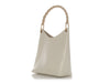 Gucci White Leather Bamboo Handle Tote
