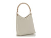 Gucci White Leather Bamboo Handle Tote