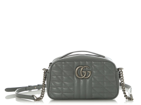 Gucci Small Gray Marmont Aria Camera Bag
