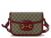 Gucci Red and Beige GG Supreme Horsebit 1955 Shoulder Bag
